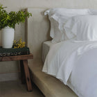 Organic cotton bedding set by Rest & Reset displayed flat, highlighting clean design and premium materials for everyday luxury