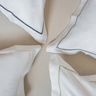 Close-up of organic cotton fabric and stitching on Serene Euro Sham by Rest & Reset, showing texture and quality finish