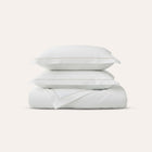 Serene Duvet Cover Set by Rest & Reset neatly folded, showcasing clean lines and premium organic cotton