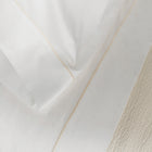 Close-up of organic cotton duvet cover from the Serene Duvet Cover Set by Rest & Reset, highlighting softness and drape