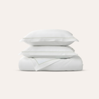 Serene Duvet Cover Set by Rest & Reset folded to display the full set with refined finishing