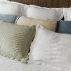 Murmur Euro Sham by Rest & Reset layered with bedding, designed for comfort and refined bedroom styling