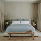 Murmur Quilt by Rest & Reset styled on a minimalist bed, creating a calm and balanced bedroom atmosphere