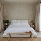 Premium organic cotton Waves Quilt enhancing a calm modern bedroom by Rest & Reset