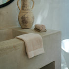 Oasis Washcloths Pair by Rest & Reset arranged near the sink, designed for everyday comfort and use