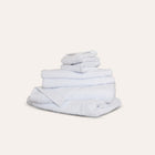 Oasis Bath Sheet Set by Rest & Reset folded in a lighter shade, showcasing softness and refined finishing