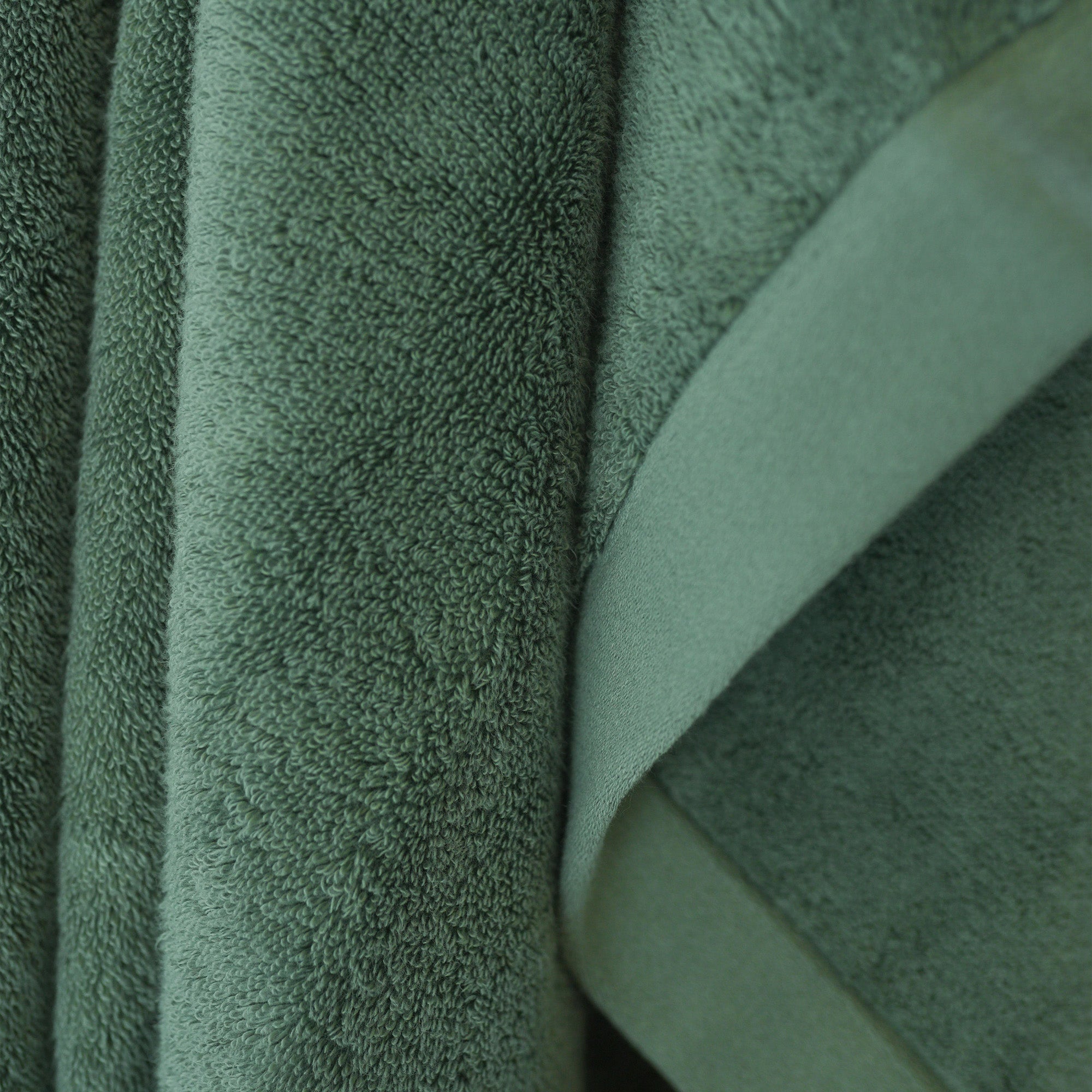 Close-up of organic cotton fabric on Oasis Bath Sheets Pair by Rest & Reset, showing softness and breathable weave