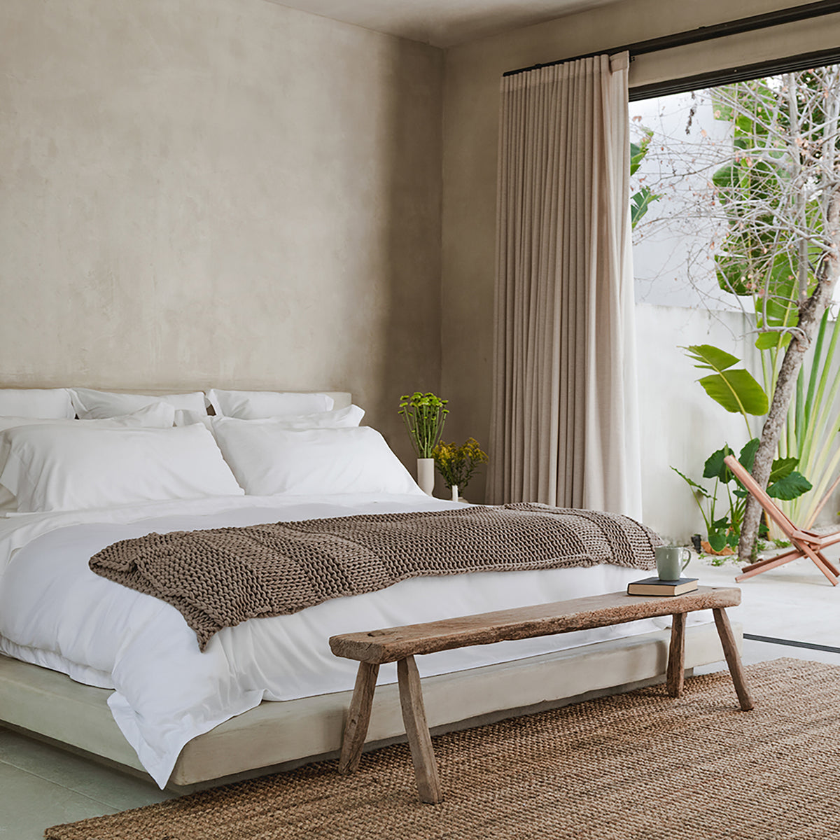 Classic Duvet Cover in White, organic cotton duvet cover, view 3