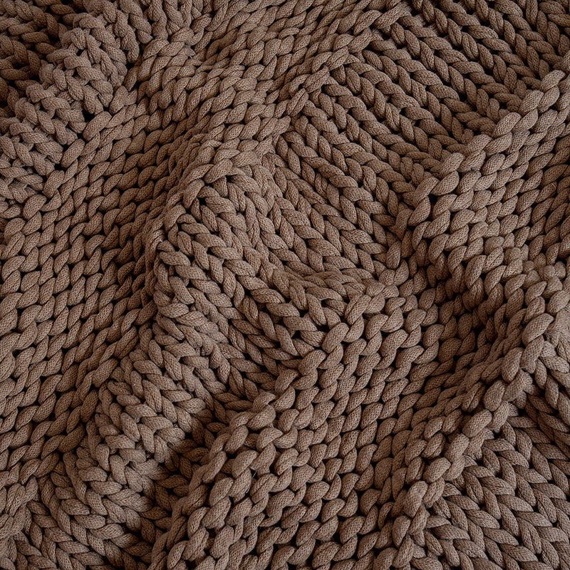 Close-up of organic cotton weave on Still Throw Blanket by Rest & Reset, highlighting rich texture and natural softness