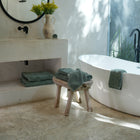 Ritual Hand Towels Pair by Rest & Reset styled in natural light, emphasizing texture and calming tones