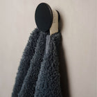 Close-up of organic cotton terry fabric on the Ritual Hand Towels Pair by Rest & Reset, showing soft absorbency