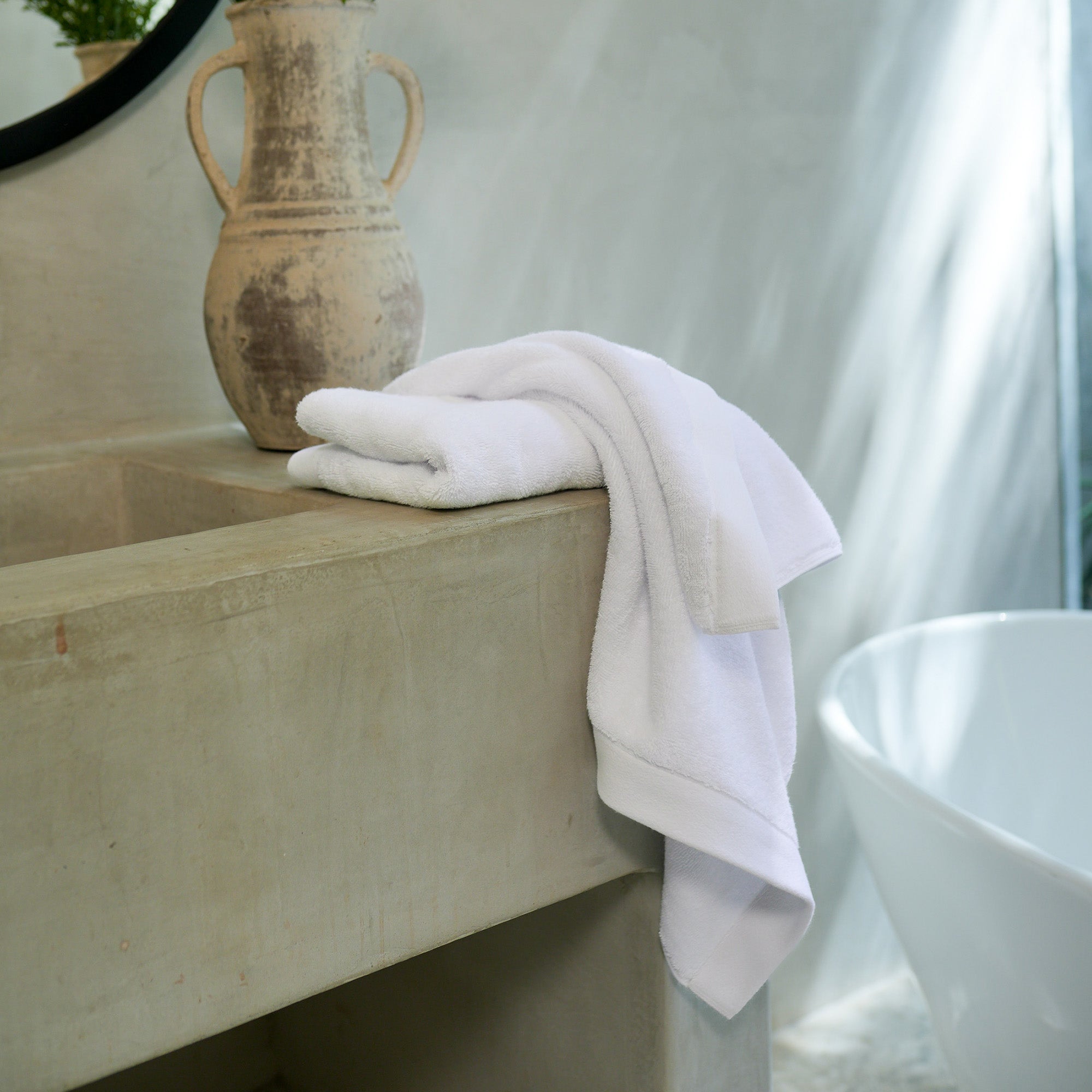 Oasis Hand Towels Pair by Rest & Reset presented as a coordinated bath essential for calm, everyday routines
