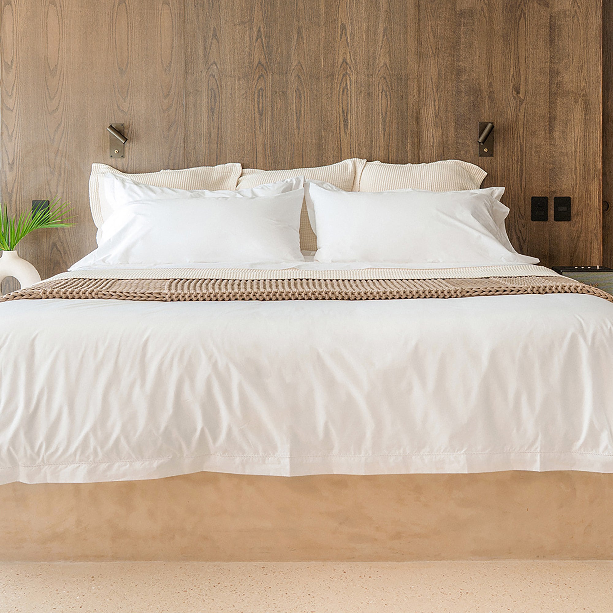 Murmur Euro Sham by Rest &amp; Reset styled in a serene bedroom setting with layered bedding