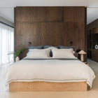Murmur Euro Sham by Rest & Reset styled across a full bed, designed for layered comfort and visual softness