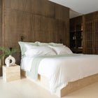 Luxury organic cotton bedding featuring Waves Quilt with subtle wave stitch by Rest & Reset