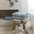 Organic cotton washcloths from the Ritual Washcloths Pair by Rest & Reset styled by the sink for everyday use