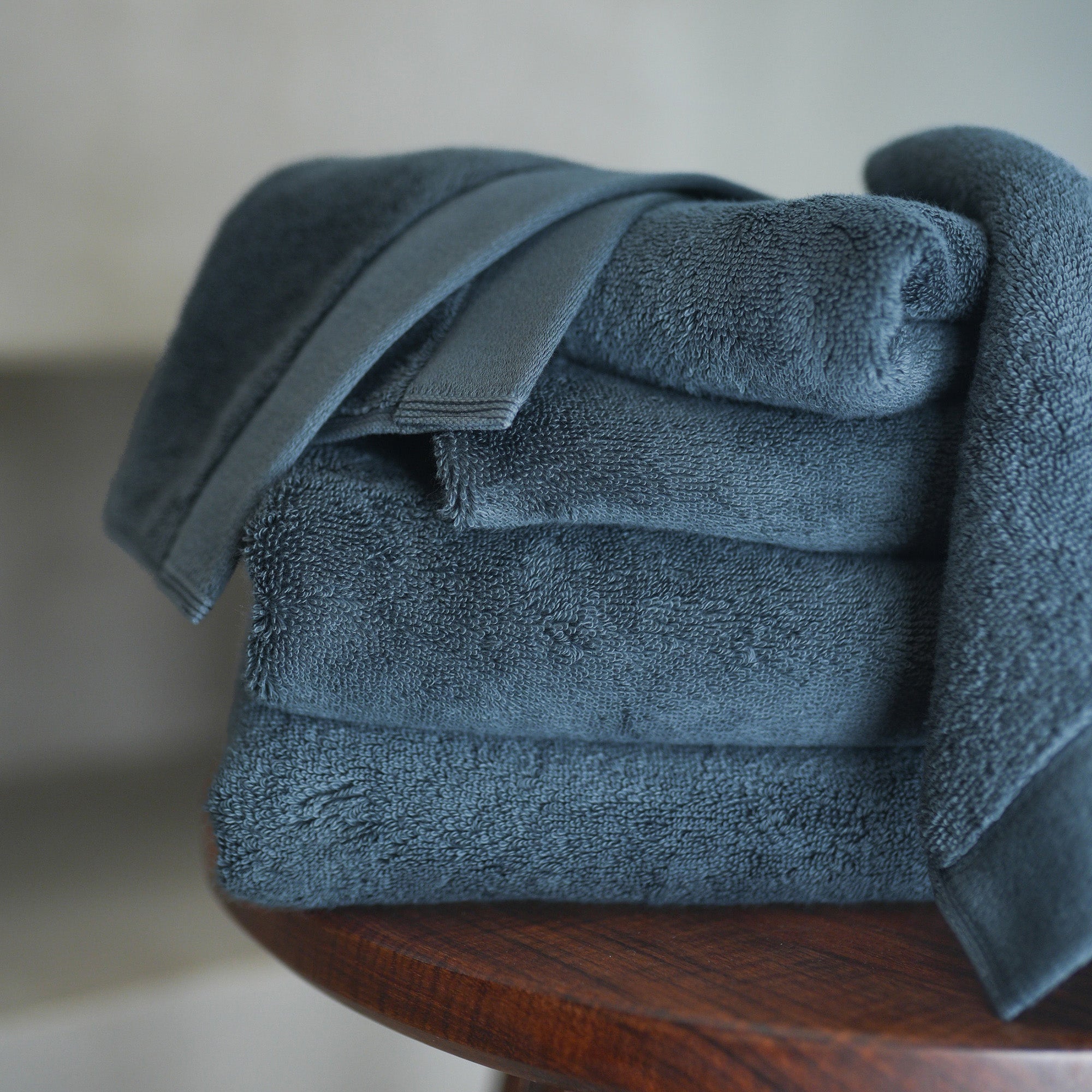 Close-up of organic cotton fabric on Oasis Washcloths Pair by Rest & Reset, showing breathable weave and softness