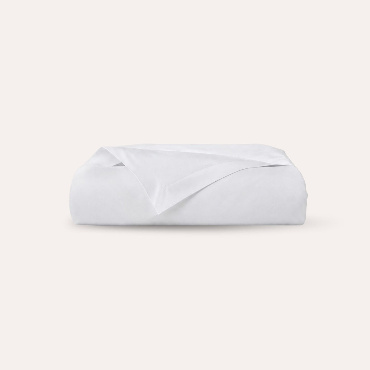 Classic Duvet Cover in White, organic cotton duvet cover on a made bed
