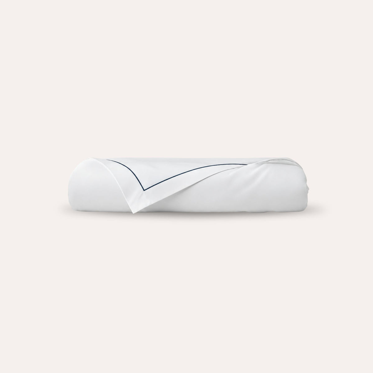 Serene Duvet Cover in Slate, organic cotton duvet cover with contrast stitch, view 1