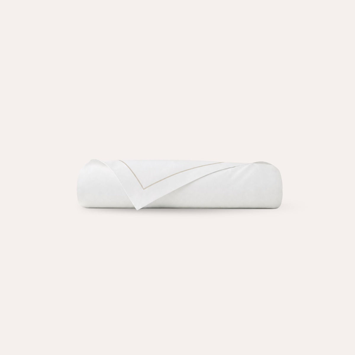 Serene Duvet Cover in Flax, organic cotton duvet cover with contrast stitch, view 1